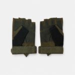 Guantes Tácticos Medio Dedo con Protección y Velcro verde militar 1